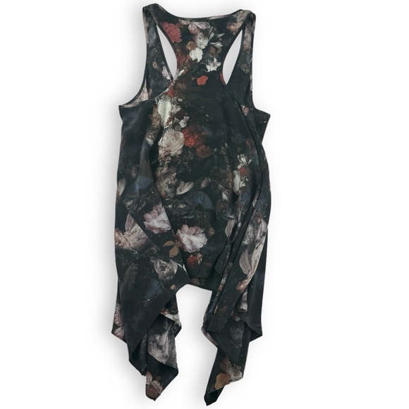 AllSaints Lost Game Racer Vest tank top bird floral All Saints size 8 100% silk - Picture 4 of 10